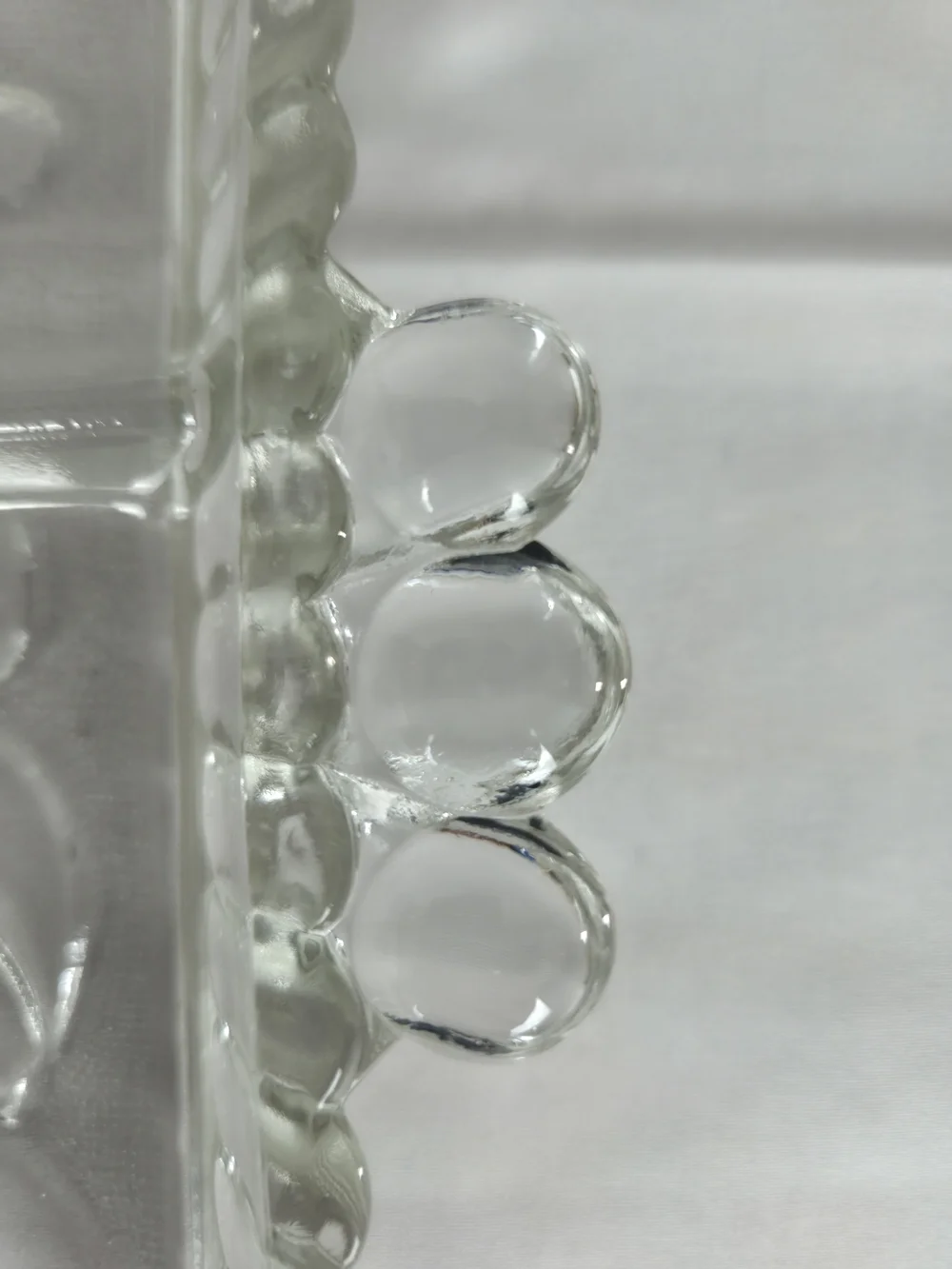 Clear Glass Divided Serving Tray with Fruit Motif